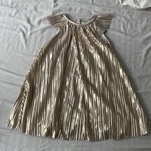 OSHKOSH toddler 3T gold pleated short sleeved dress.